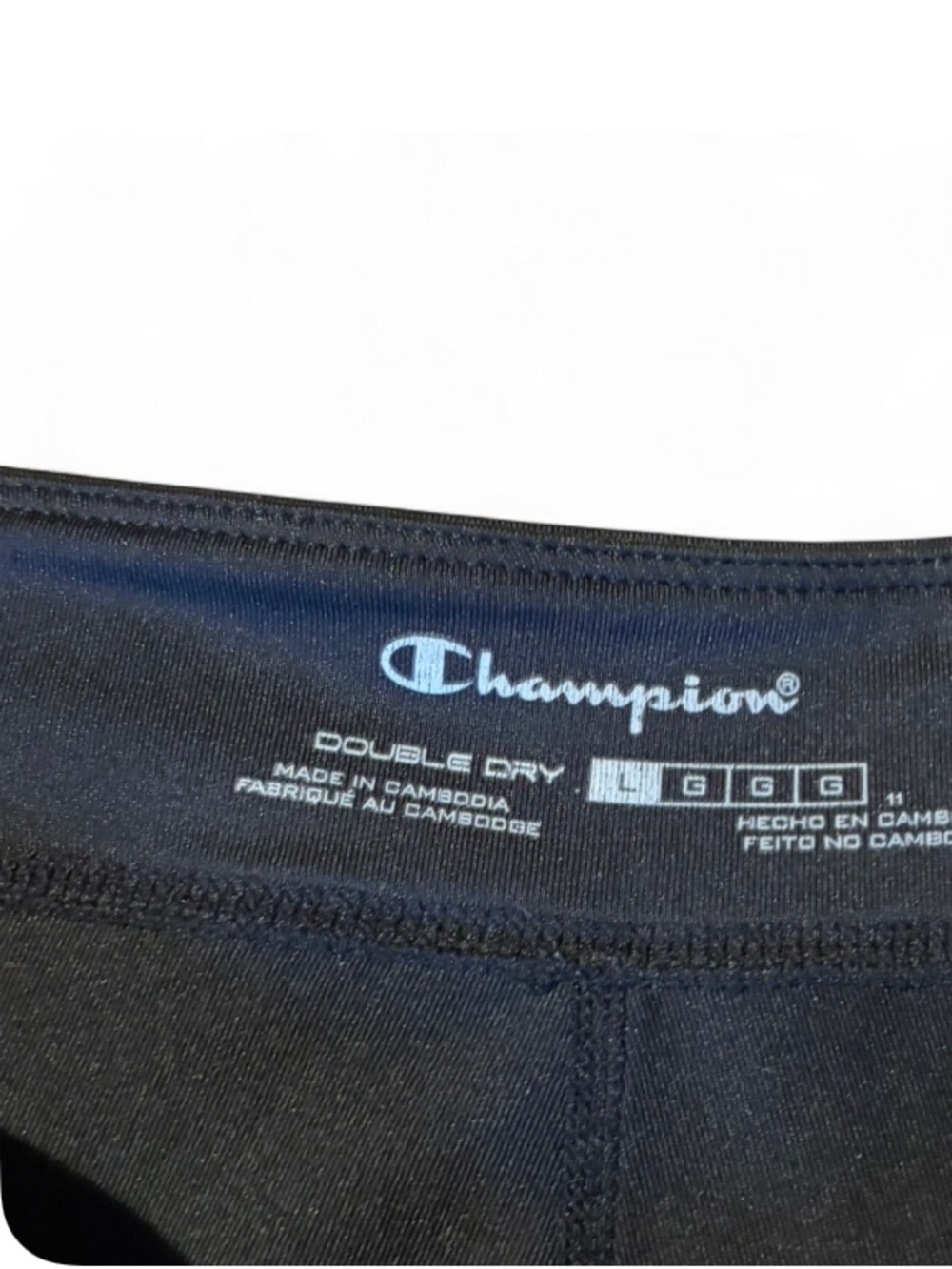 Champion Black Athletic Leggings Size Large 28” Inseam EUC - Picture 4 of 5